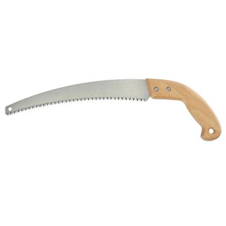 Curved Pruning Saw, Available in 3 Sizes - Curved blade pruning handsaw with wooden handle